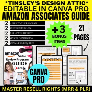 Amazon Associates Program eBook | MRR & PLR | Master Resell Rights | Monetize Amazon | Influencer | Canva Pro | Side Hustle | Make Money