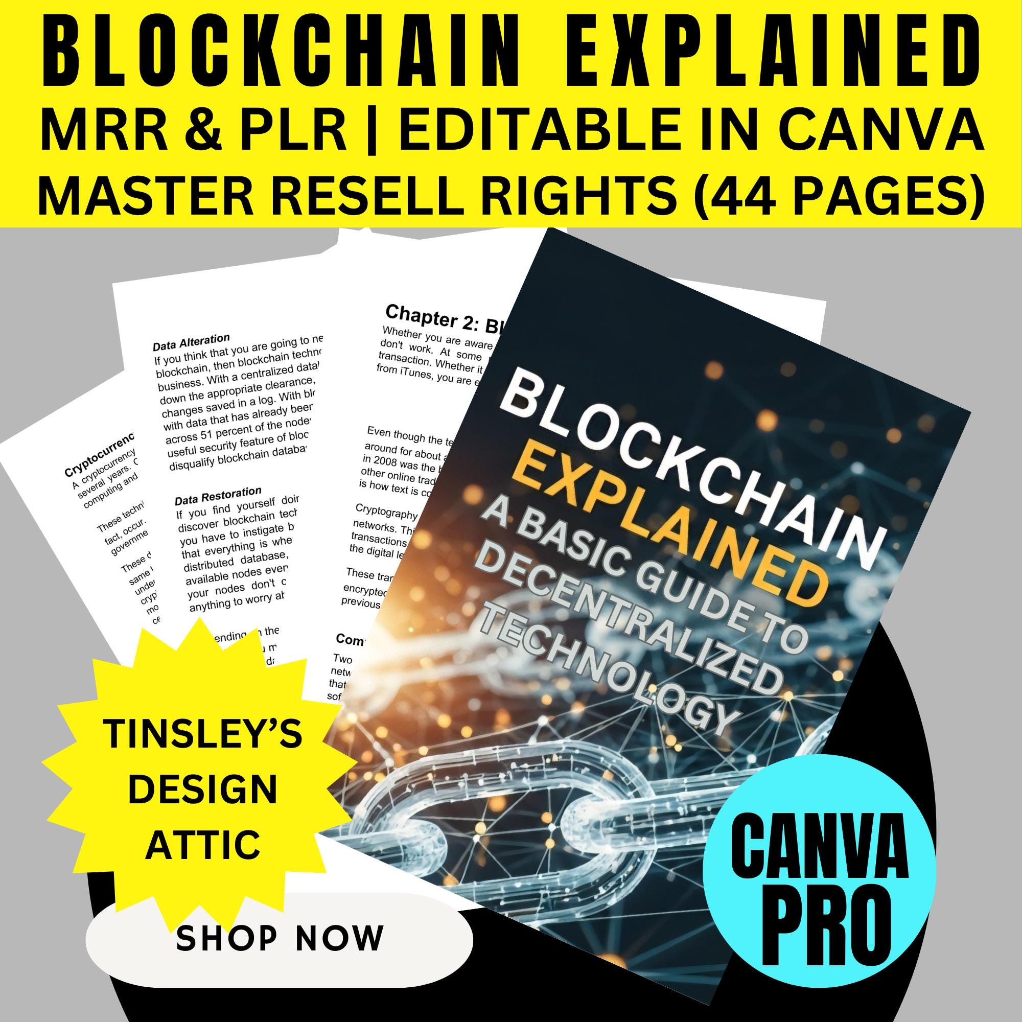 Blockchain Explained Ebook | 44 Pages | MRR & PLR | Master Resell Rights |  Canva Pro | Technology | Cryptocurrency | Money | Printable - Etsy Australia