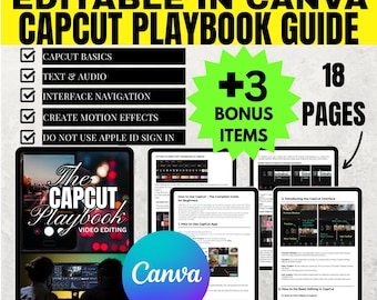 CapCut Video Editing eBook Mini Guide | 18 Pages | MRR & PLR | Master Resell Rights | Canva
