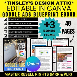 Google Ads Blueprint Guide | MRR & PLR | Master Resell Rights | 48 Pages | Canva | Ad Campaigns | Online Marketing | Canva Pro Required