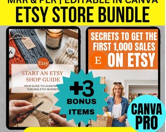 Etsy Shop Start-Up Bundle: MRR & PLR Guides (Canva Pro Required) (Digital Download)
