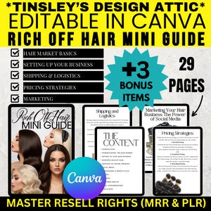 Rich Off Hair Mini Guide | 29 Pages | MRR & PLR | Master Resell Rights | Business | Hair Extensions | Alternate Cover Page provided