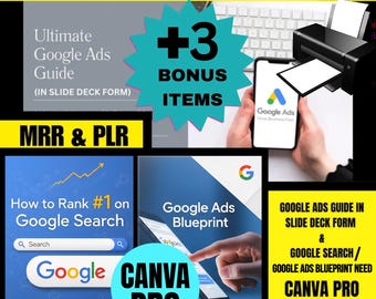 Google Ads Bundle: eBook + Blueprint + Slides  | MRR PLR | Master Resell Rights | Canva Pro Required