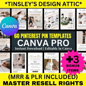 60 Beige Pinterest Pin Templates: Editable Minimalist Design (MRR & PLR)