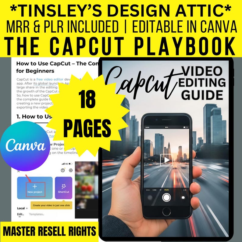 CapCut Video Editing eBook Mini Guide | 18 Pages | MRR & PLR | Master Resell Rights | Canva image 3