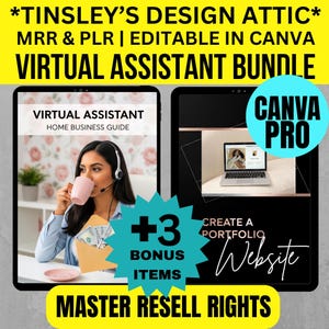 VA Business Mini Guide: Portfolio Template, MRR & PLR (Canva Pro Required) (Digital Download)