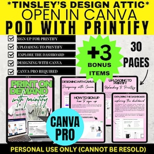Printify 30-Page eBook Guide : How to Make Money with T-Shirts Using Print On Demand | POD eBook | Personal Use Only | Canva Pro Required