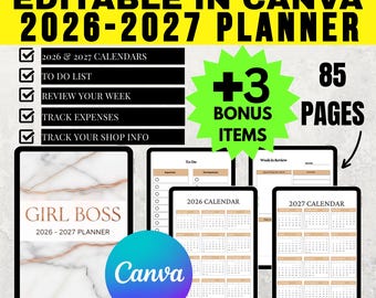 Girl Boss Planner | 85 Pages | MRR & PLR | Master Resell Rights | For Business Women / Influencers / Entrepreneurs | Track Your Business