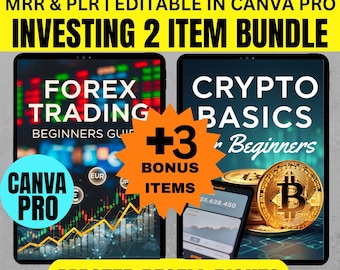 Crypto Basics Mini Guide and Intro to Forex Trading Bundle | 2 Items | MRR & PLR | Master Resell Rights | Investing | Canva Pro Required