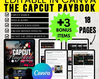 The CapCut Video Editing eBook Mini Guide | 18 Pages | MRR | Master Resell Rights | PLR | 2025 | Alternate Cover Page provided