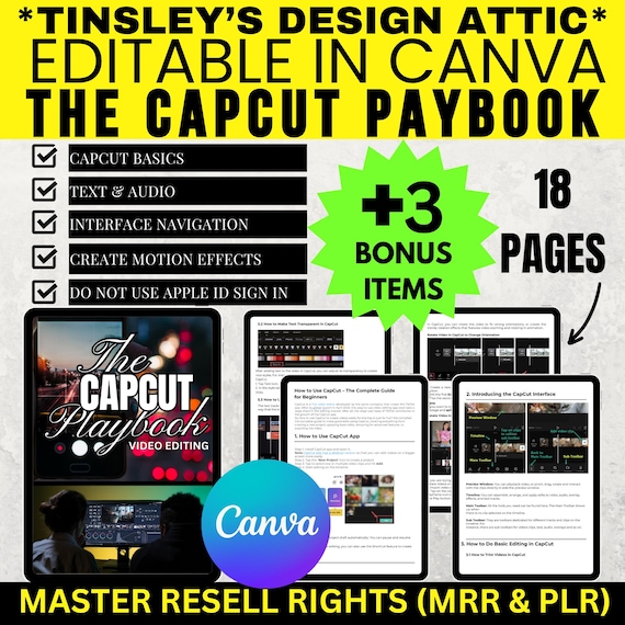 Capcut Video Editing Ebook Mini Guide: MRR PLR Resell Rights (18