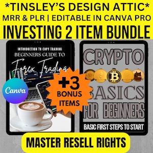 Crypto Basics Mini Guide and Intro to Forex Trading Bundle | 2 Items | MRR & PLR | Master Resell Rights | Investing | Canva Pro Required