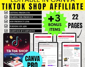 TikTok Shop Affiliate Mini Guide | MRR & PLR | eBook Instant Download | Master Resell Rights | Canva Pro | Alternate Cover Page provided