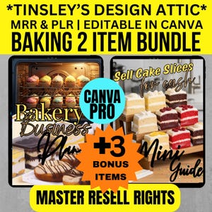 Cake Slice Mini Guide and Bakery Planner | 2 Item Bundle | MRR & PLR | Master Resell Rights