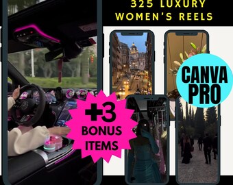 Luxury Women's Reels: 325 Short Videos, MRR & PLR (Canva Pro)