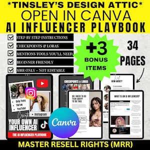 Ai Influencer Playbook eBook | MRR | Notice - contains adult language and brief mention of adult themes | Use of Cover Page not Included