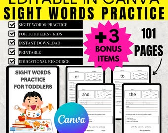 Sight Words Workbook: 101 Pages, Toddler Busybook (MRR & PLR)