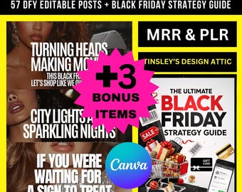 Black Friday Marketing Bundle: Strategy Guide + Social Media Posts (MRR & PLR)