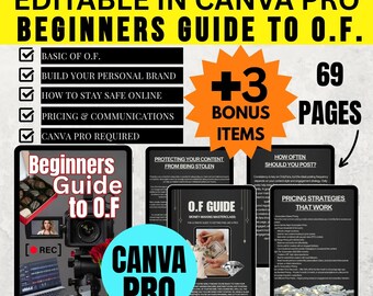 Beginners Guide to OF | 69 Pages | Mrr & Plr | Side Hustle | Passive Income | Work From Home | Entrepreneur | Be Your Own Boss | Canva Pro