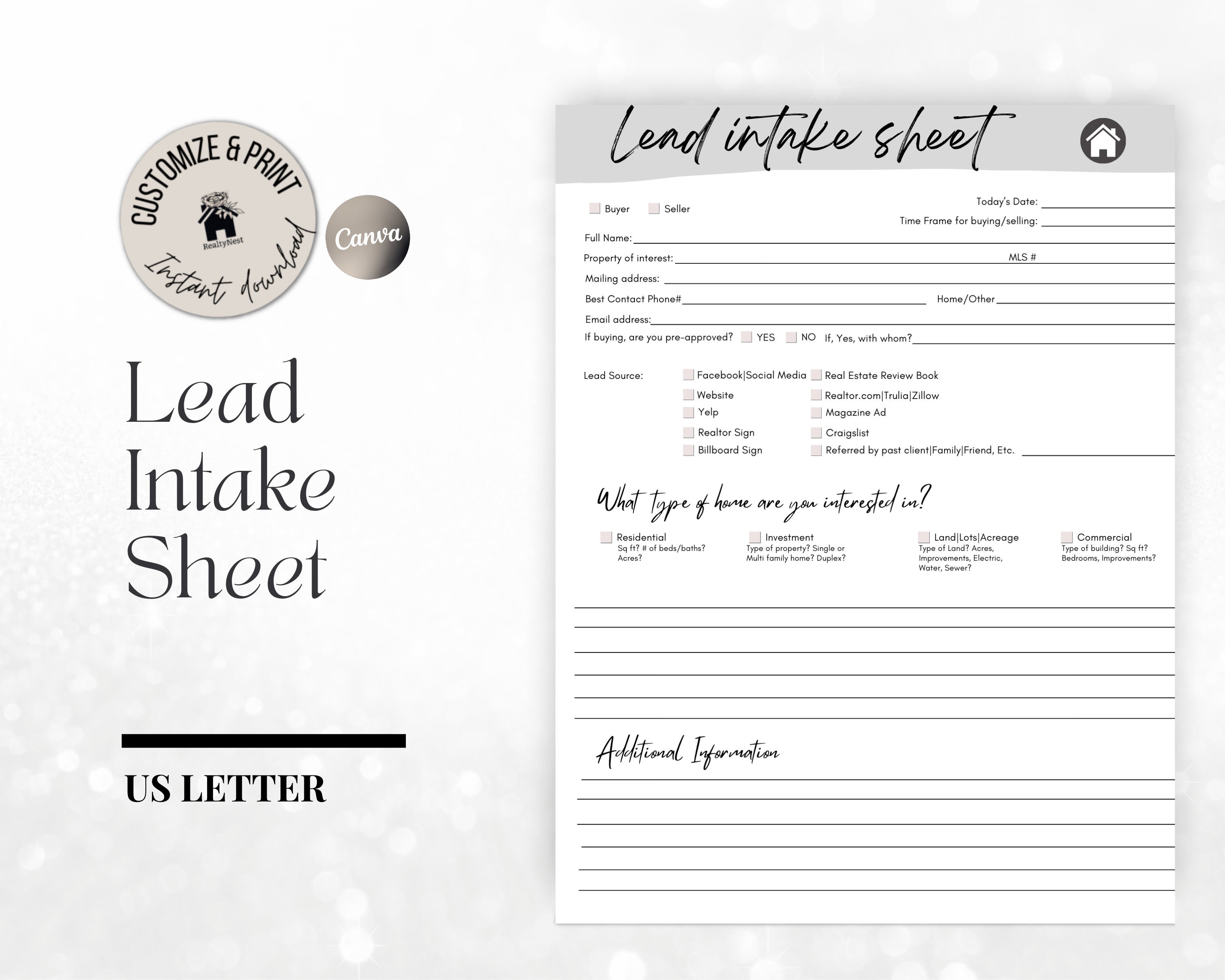 Real Estate Form - Etsy