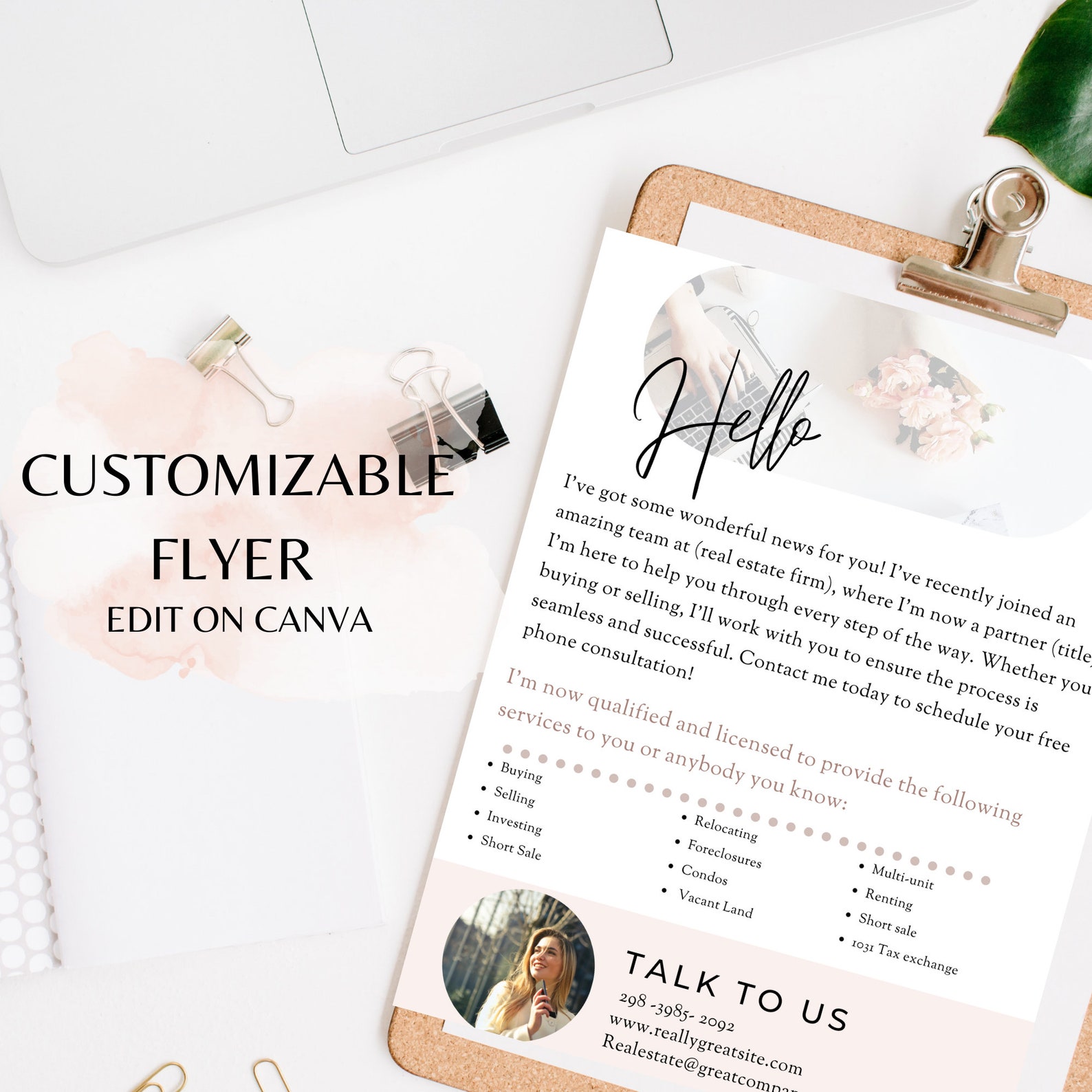 Real Estate New Agent Introduction Letter Flyer Template Etsy