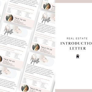 Real Estate New Agent Introduction Letter Flyer Template | Realtor, Realtor Marketing Tool, Canva Printable Download, Email, Facebook