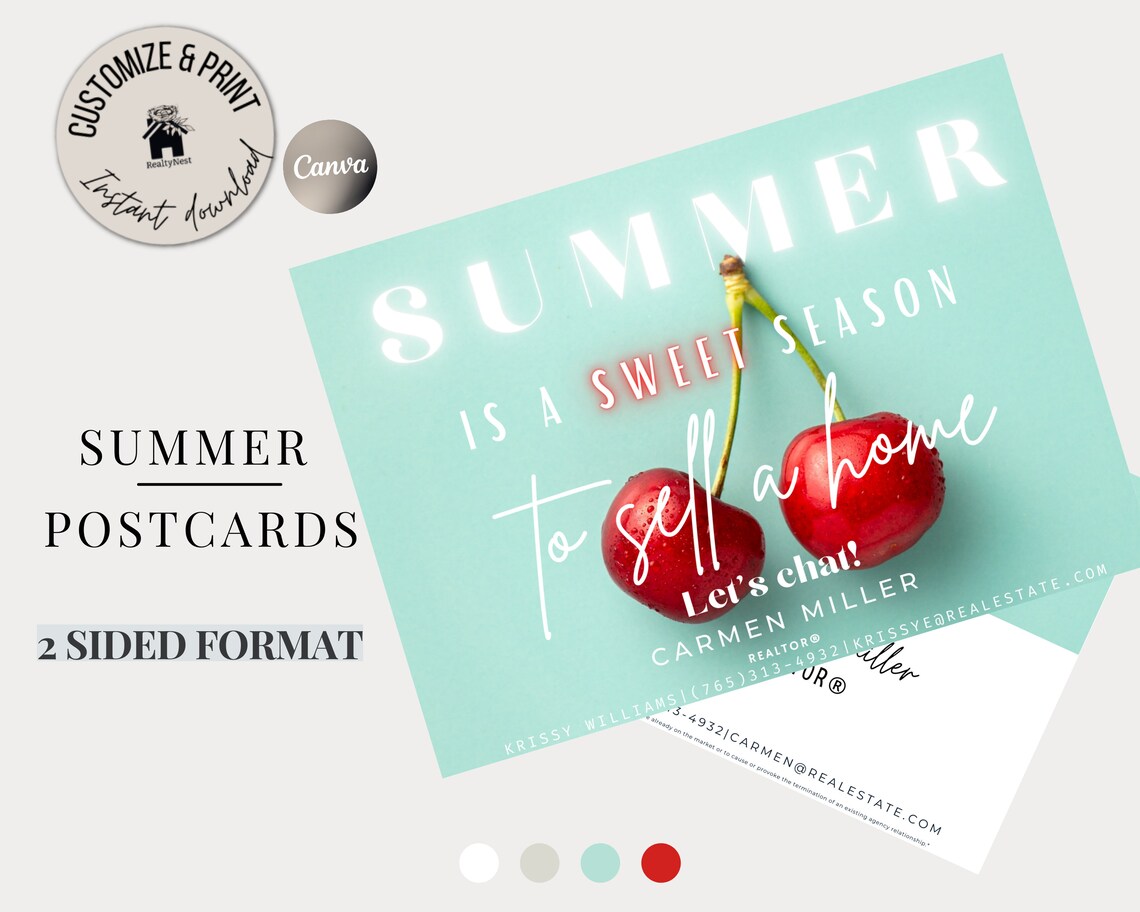 Summer Real Estate Postcard Template Real Estate Summer - Etsy