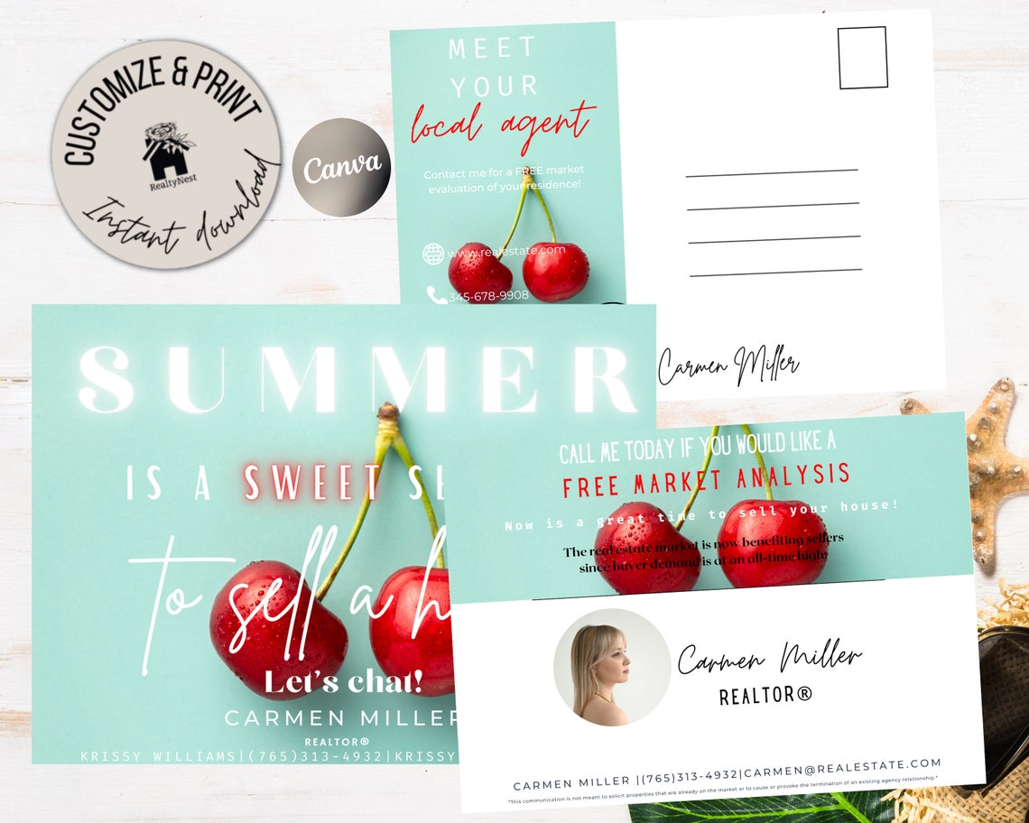 Summer Real Estate Postcard Template Real Estate Summer - Etsy