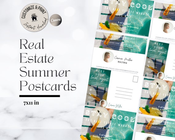 Realtor Summer Postcard Real Estate Summer Marketing - Etsy
