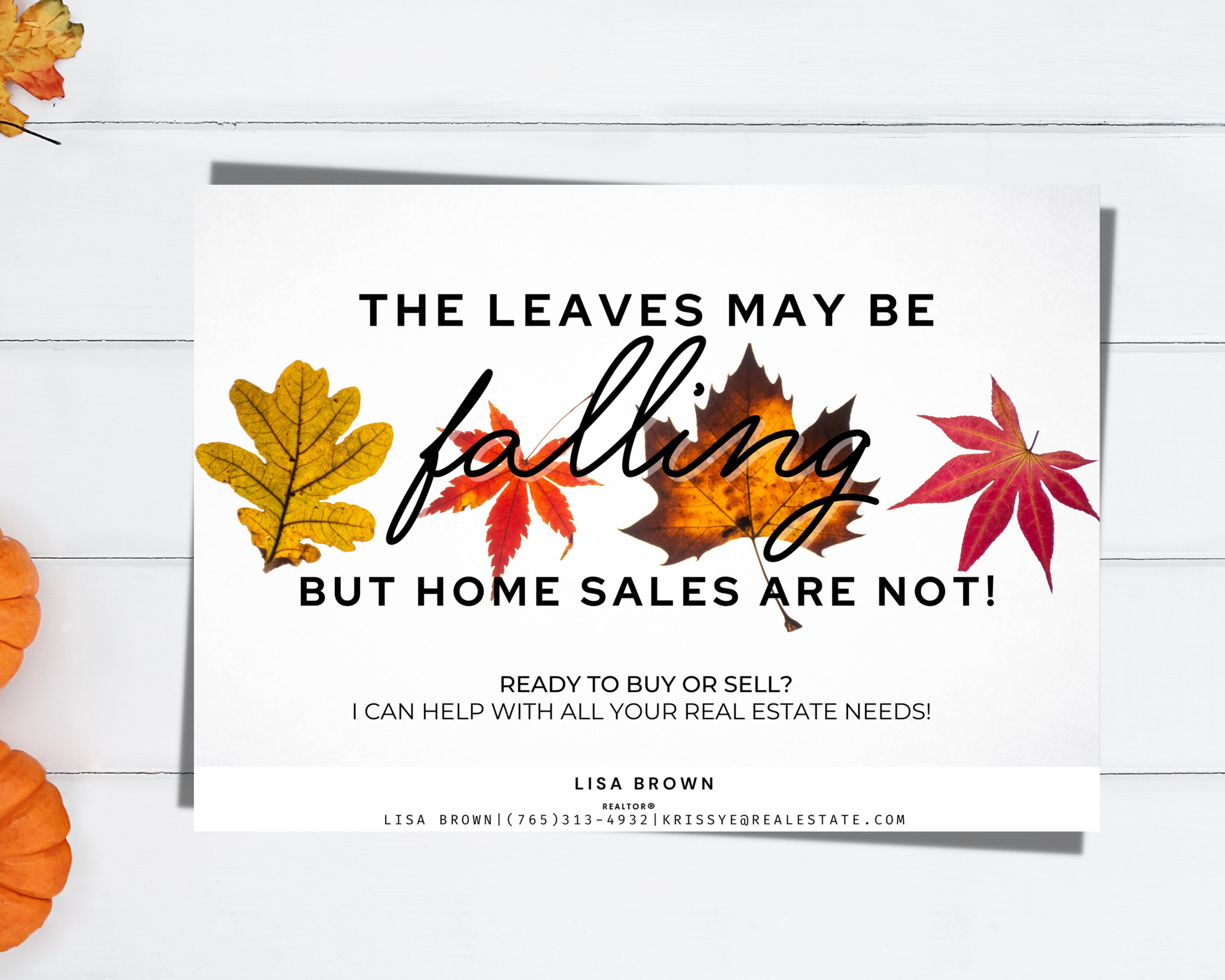 Fall Realtor Farming Card Autumn Real Estate Fall Postcard Etsy