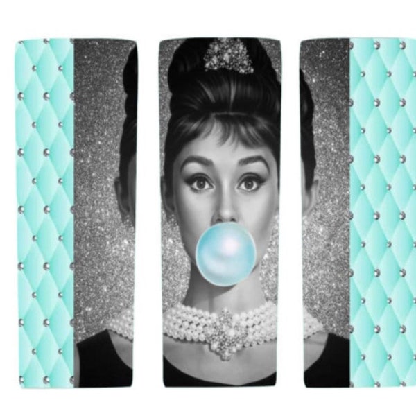 Audrey Hepburn Tumbler Personalized Custom Stainless Steel Model Cup Gift Classic Beauty Gift