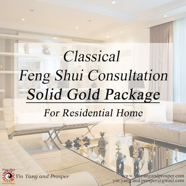 Feng Shui Consultation, Solid Gold, Wealth Rooms for Home Office, Customized, Personalized, Classical Flying Star, Bagua Map