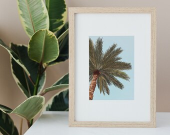 Tropical Palm Tree Digital Download, Art Print, Beach Wall Art,  Beach House Coastal Wall Decor, Digital Download