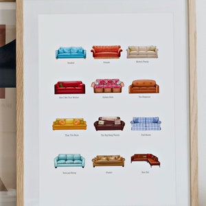 Iconic TV Show Couches Art Print | 8x10"