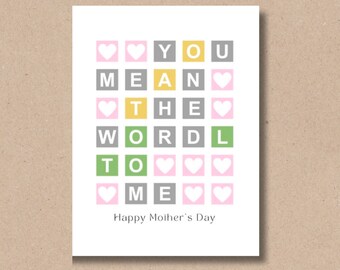 Wordle | Mother’s Day Card | Crossword, Puzzles, NYT, mom