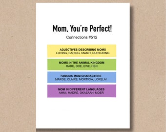 Connections | Mother’s Day Card | Crossword, Puzzles, NYT, mom