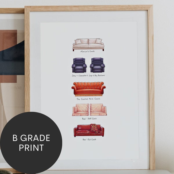 B Grade - Friends Couches Art Print | 8"x10" White Cardstock