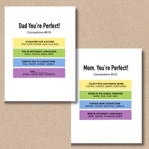 Connexions | Carte d'anniversaire de maman | carte d'anniversaire de papa | Fête des pères | Carte de fête des mères | mots croisés, puzzles, NYT, maman, papa | mot