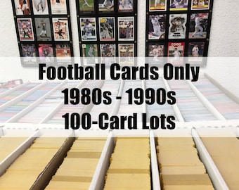 Football Card Mystery Hot Pack/Re-Pack Lot - 100 Cards From 1980s and 1990s Bulk Vintage Cards Dealer Gift for Boys Kids Starter Collection