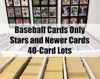 Baseball Card Mystery Hot Pack/Re-Pack Lot - 40 Cards From Star Players/Newer Modern & Vintage HOF AllStars Gifts for Baseball Fan Boy Kid