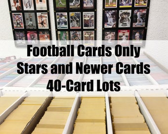 Football Card Mystery Hot Pack/Re-Pack Lot - 40 Cards From Star Players/Newer Modern & Vintage HOF AllStars Gifts for Football Fan Boy Kid