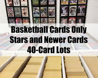 Basketball Card Mystery Hot Pack/Re-Pack Lot 40 Cards From Star Players/Newer Modern & Vintage HOF AllStars Gifts for Basketball Fan Boy Kid