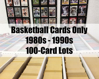 Basketball Card Mystery Hot Pack/Re-Pack Lot- 100 Cards From 1980s and 1990s Bulk Vintage Cards Dealer Gift for Boys Kids Starter Collection