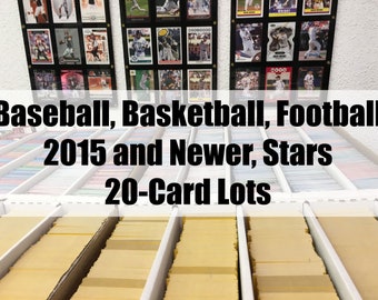 MLB/NFL/NBA Sports Card Mystery Hot Pack/Re-Pack Lot - 20 Cards From 2015+ Star Players, Gift Lot Gift for Boys Christmas Gift Collectors