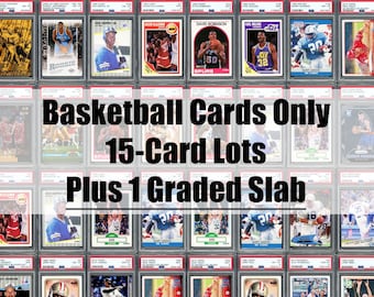 Basketball Card Hot Pack/Re-Pack/Lot - 15 Cards + Graded Card Slab (psa, bgs, csg) Gift For Collectors Sports Fan Premium Lots Free Shipping