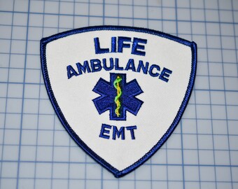 EMT Paramedic Caduceus Patch 2x3" Hook & Loop Blue 