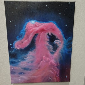 horse head nebula, galaxy painting, nebula painting, space painting, space art, galaxy art
