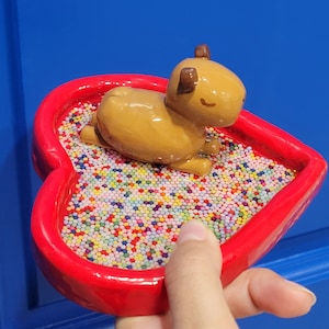 Heart dish, valentine&#39;s dish , capybara dish, trinket tray , jewelry dish