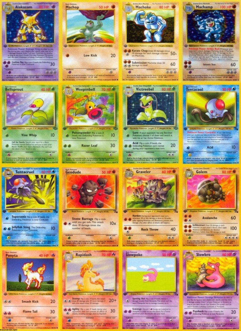 72 Rare Original 1st Edition Pokemon Card FRONT SIDE ONLY Etsy