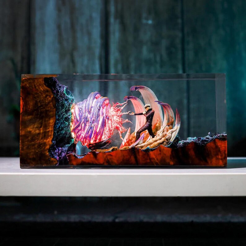 Gojo Led Light Gojo Satoru Jujutsu Kaisen Epoxy Resin Lamp LED Lightbox Handmade Anime ...
